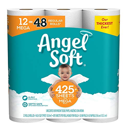 Angel Soft, Toilet Paper, 12 Mega Rolls, 12 Rolls